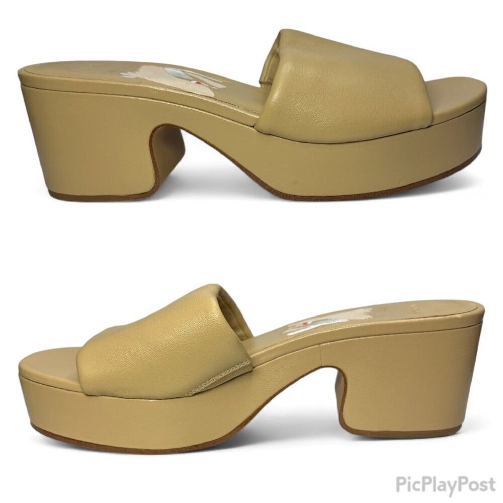 VINCE Women's Margo Platform Leather Sandal, Blonde, Size 8, NWOB - Picture 10 of 13